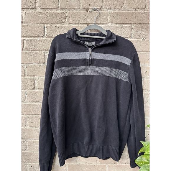 Y2K Kenneth Cole Sweater Mens Medium Blue 1/4 Zip Performance Pullover - Picture 1 of 5
